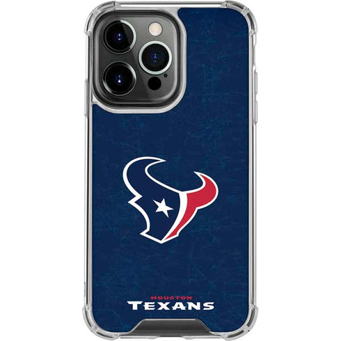 NFL Houston Texans Distressed iPhone 16 Pro Clear Case